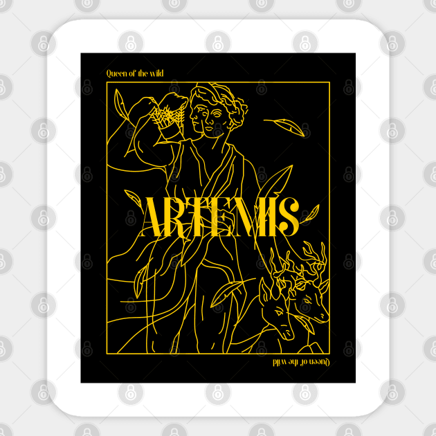 Artemis Queen of the Hunt Sticker by Poseidon´s Provisions